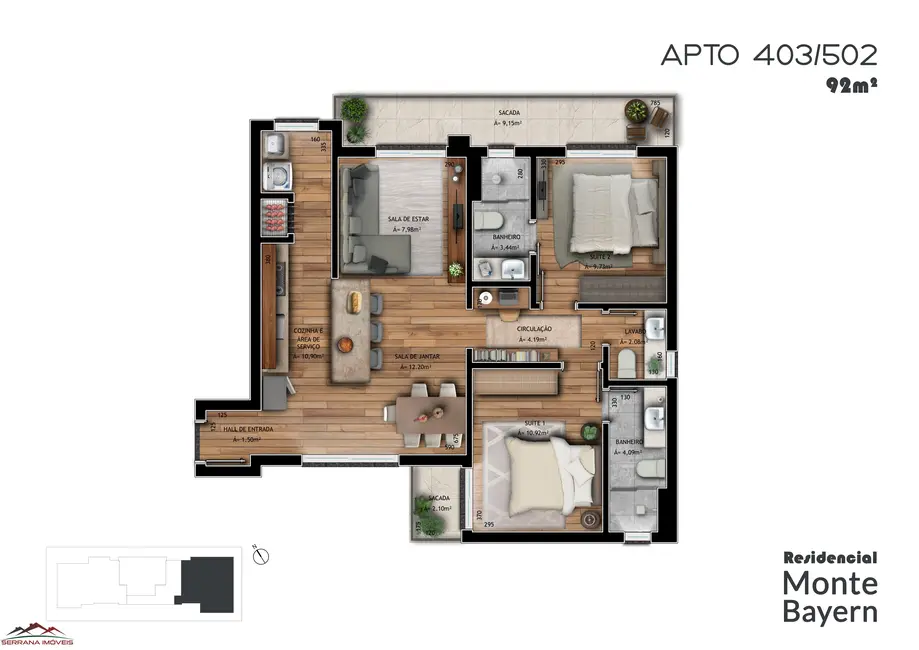 Foto 2 de Apartamento com 1 quarto à venda, 69m2 em Nova Petropolis - RS