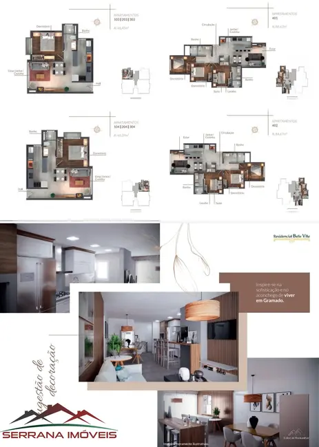 Apartamento com 2 quartos à venda, 86m2 em Gramado - RS - imagem 3 Foto 3 de Apartamento com 2 quartos à venda, 86m2 em Gramado - RS