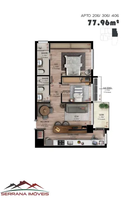 Foto 3 de Apartamento com 2 quartos à venda, 78m2 em Nova Petropolis - RS