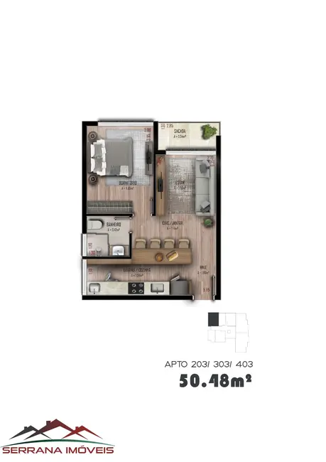 Foto 7 de Apartamento com 1 quarto à venda, 50m2 em Nova Petropolis - RS