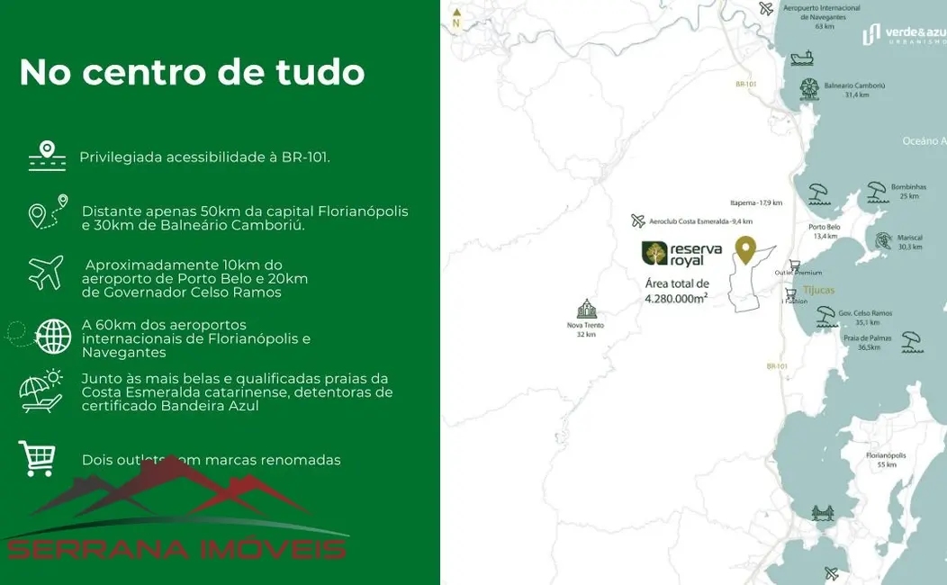 Foto 1 de Terreno / Lote à venda, 363m2 em Tijucas - SC