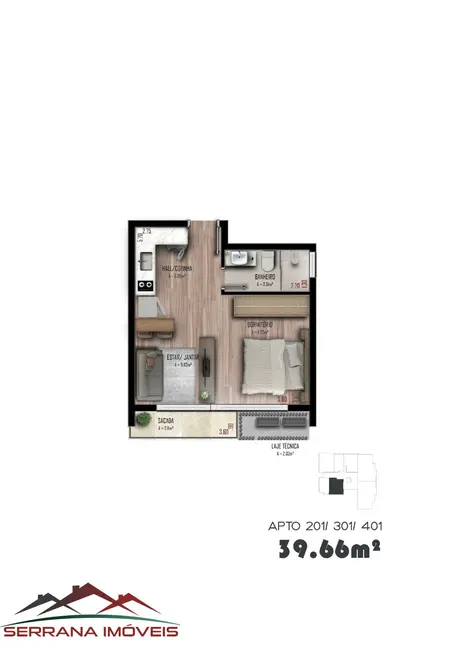 Apartamento com 1 quarto à venda, 40m2 em Nova Petropolis - RS - imagem 9 Foto 9 de Apartamento com 1 quarto à venda, 40m2 em Nova Petropolis - RS
