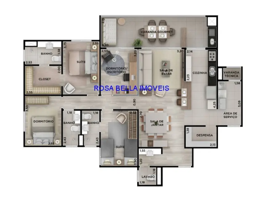 Foto 9 de Apartamento com 4 quartos à venda, 141m2 em Jardim Campos Elísios, Jundiai - SP