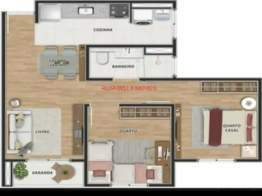 Apartamento com 2 quartos à venda, 51m2 em Residencial Santa Giovana, Jundiai - SP - imagem 6 Foto 6 de Apartamento com 2 quartos à venda, 51m2 em Residencial Santa Giovana, Jundiai - SP