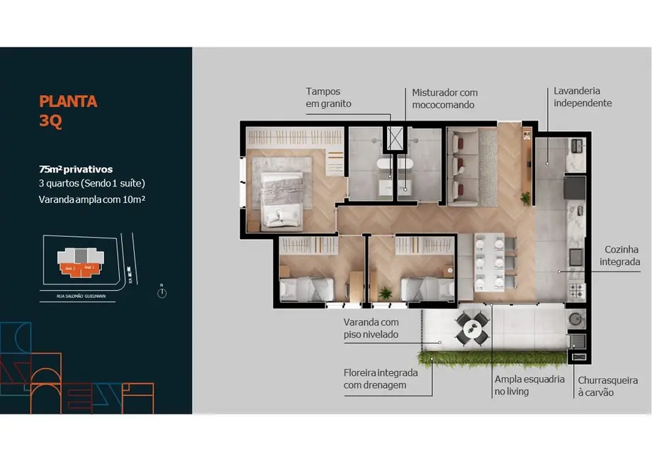 Foto 8 de Apartamento com 2 quartos à venda, 66m2 em Novo Mundo, Curitiba - PR