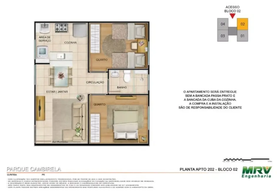 Foto 2 de Apartamento com 2 quartos à venda, 40m2 em Pinheirinho, Curitiba - PR