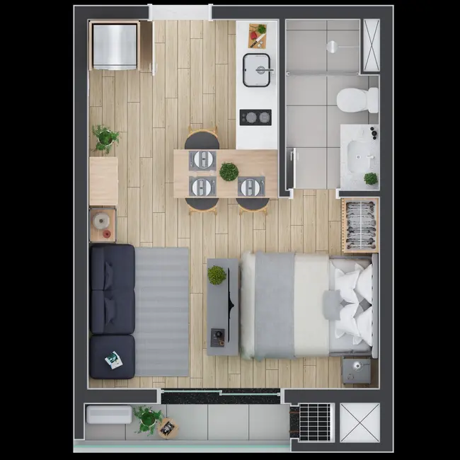 Foto 14 de Kitnet à venda, 28m2 em Água Verde, Curitiba - PR