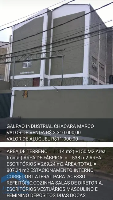Foto 4 de Armazém / Galpão à venda e para alugar, 538m2 em Chácaras Marco, Barueri - SP