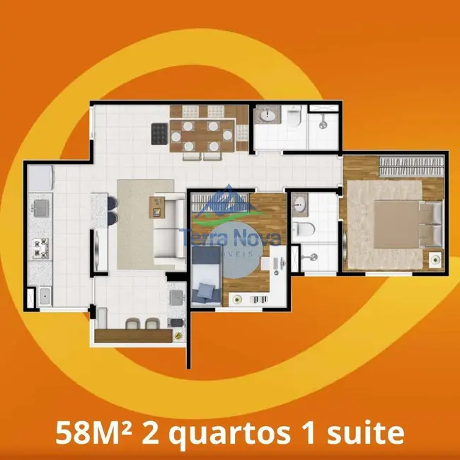 Foto 1 de Apartamento com 2 quartos à venda, 58m2 em Jardim Tereza Cristina, Jundiai - SP
