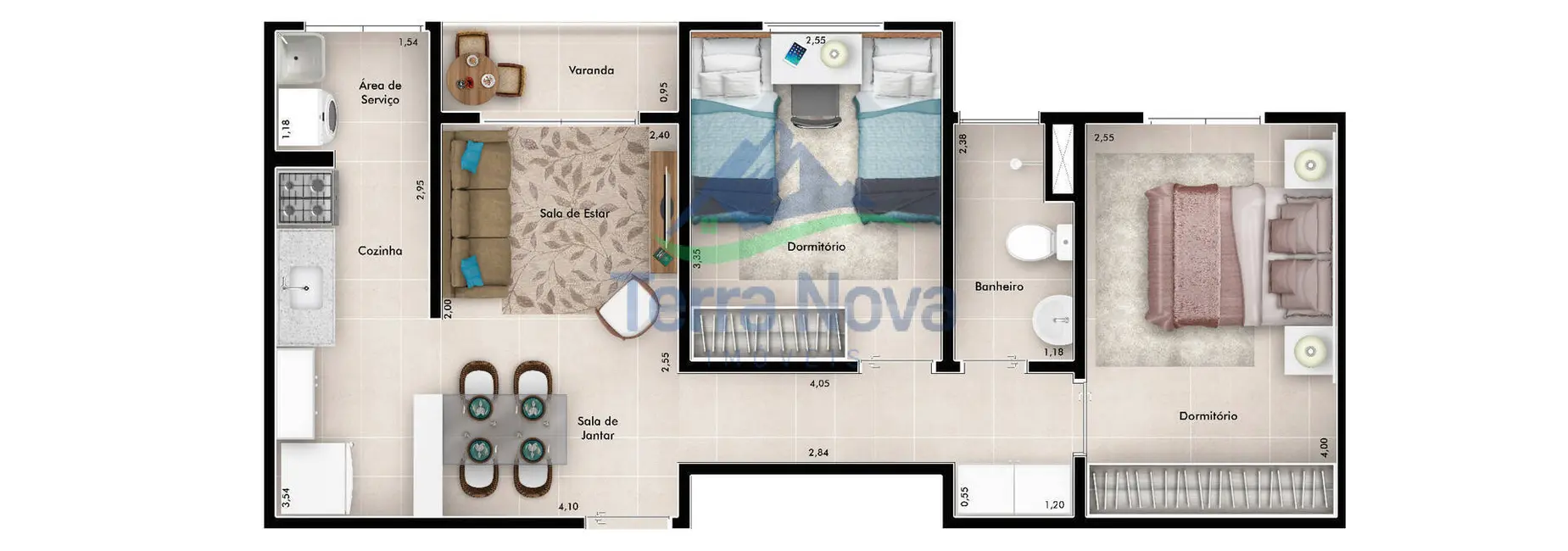 Foto 3 de Apartamento com 2 quartos à venda, 48m2 em Residencial Alexandria, Varzea Paulista - SP