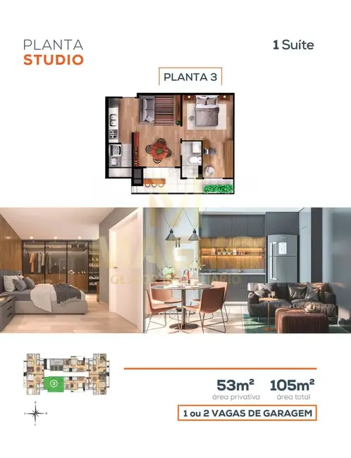 Apartamento com 1 quarto à venda, 53m2 em Coqueiral, Cascavel - PR - imagem 7 Foto 7 de Apartamento com 1 quarto à venda, 53m2 em Coqueiral, Cascavel - PR