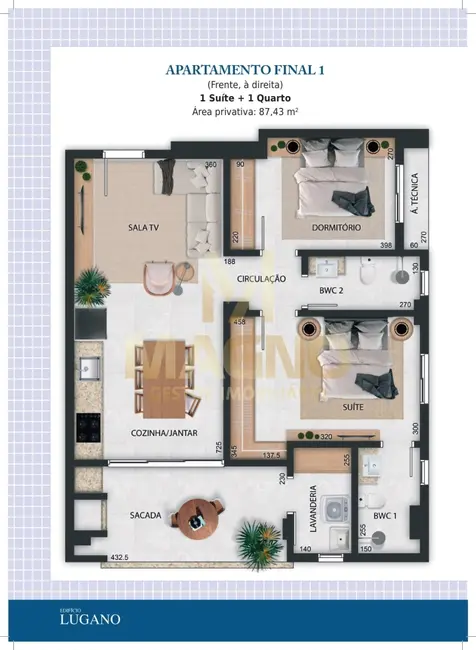 Foto 2 de Apartamento com 2 quartos à venda, 94m2 em Coqueiral, Cascavel - PR