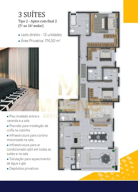 Foto 2 de Apartamento com 3 quartos à venda, 174m2 em Coqueiral, Cascavel - PR