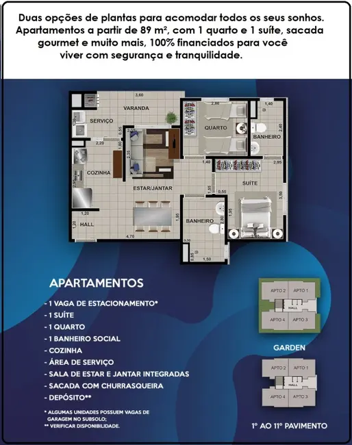 Foto 4 de Apartamento com 2 quartos à venda, 63m2 em Canadá, Cascavel - PR