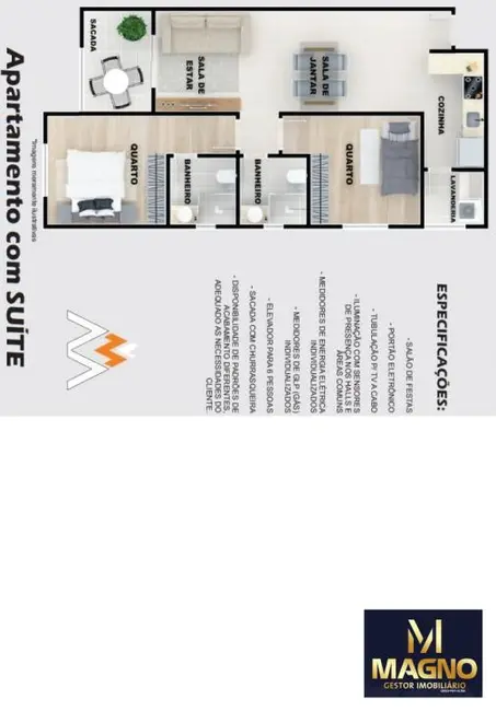 Foto 7 de Apartamento com 2 quartos à venda, 69m2 em Pioneiros Catarinenses, Cascavel - PR