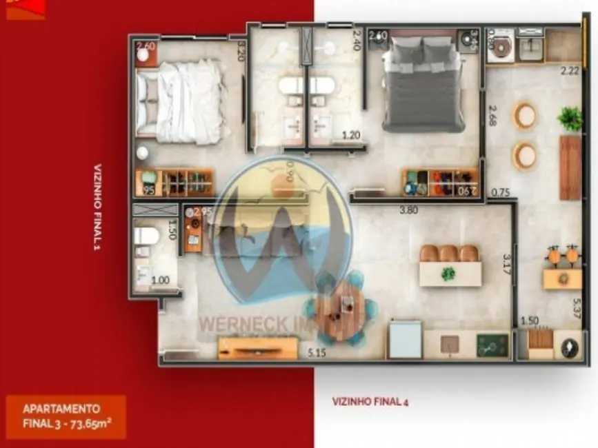 Foto 2 de Apartamento com 2 quartos à venda, 73m2 em Ubatuba - SP