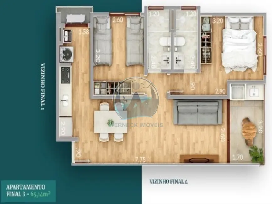 Foto 4 de Apartamento com 2 quartos à venda, 65m2 em Ubatuba - SP