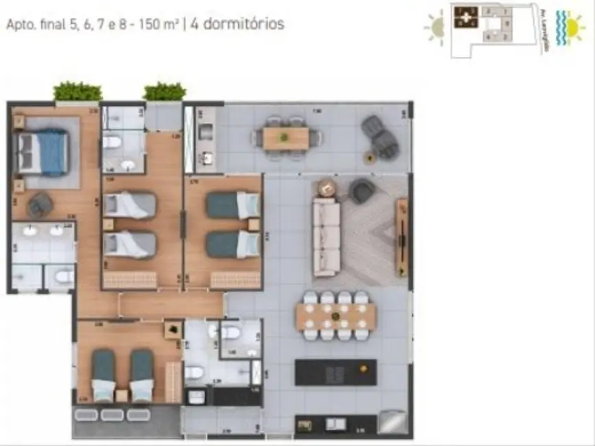 Foto 5 de Apartamento com 3 quartos à venda, 149m2 em Ubatuba - SP