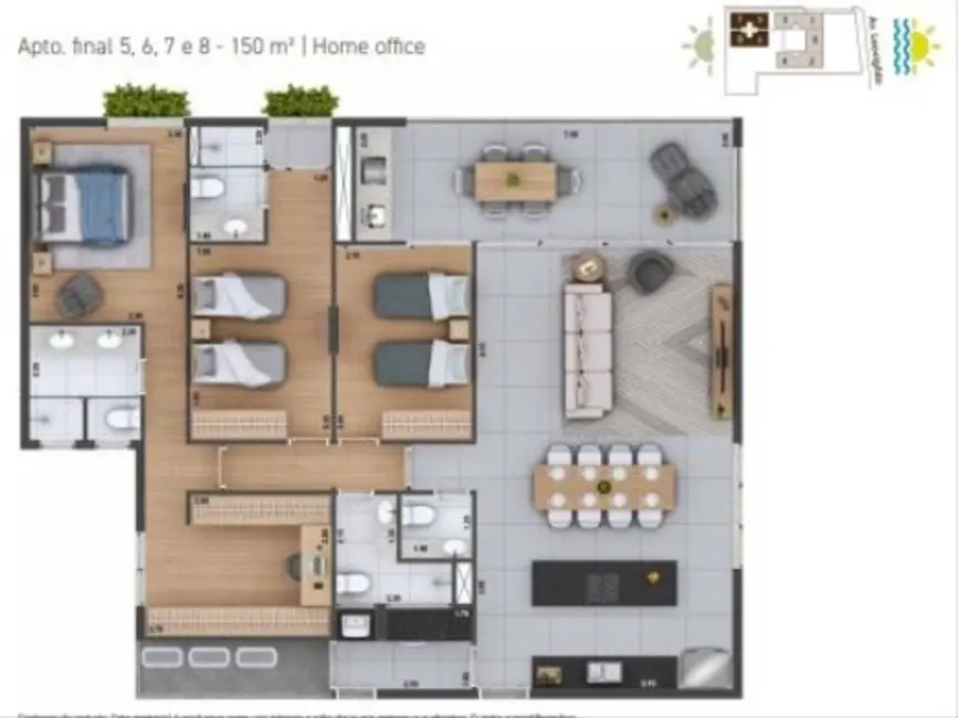 Foto 2 de Apartamento com 3 quartos à venda, 149m2 em Ubatuba - SP