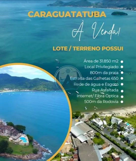 Foto 1 de Terreno / Lote à venda, 120m2 em Ubatuba - SP