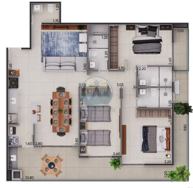 Foto 3 de Apartamento com 2 quartos à venda, 90m2 em Ubatuba - SP