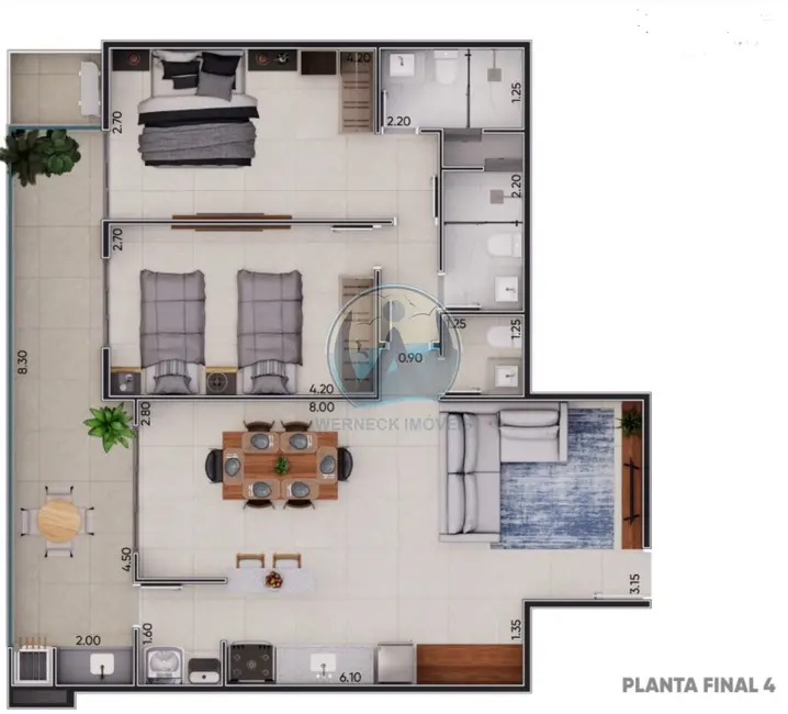 Foto 6 de Apartamento com 2 quartos à venda, 90m2 em Ubatuba - SP