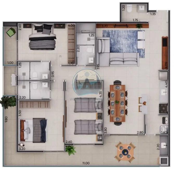 Foto 5 de Apartamento com 2 quartos à venda, 90m2 em Ubatuba - SP