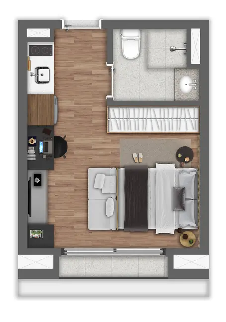 Foto 9 de Apartamento com 1 quarto à venda, 23m2 em Brooklin Paulista, São Paulo - SP