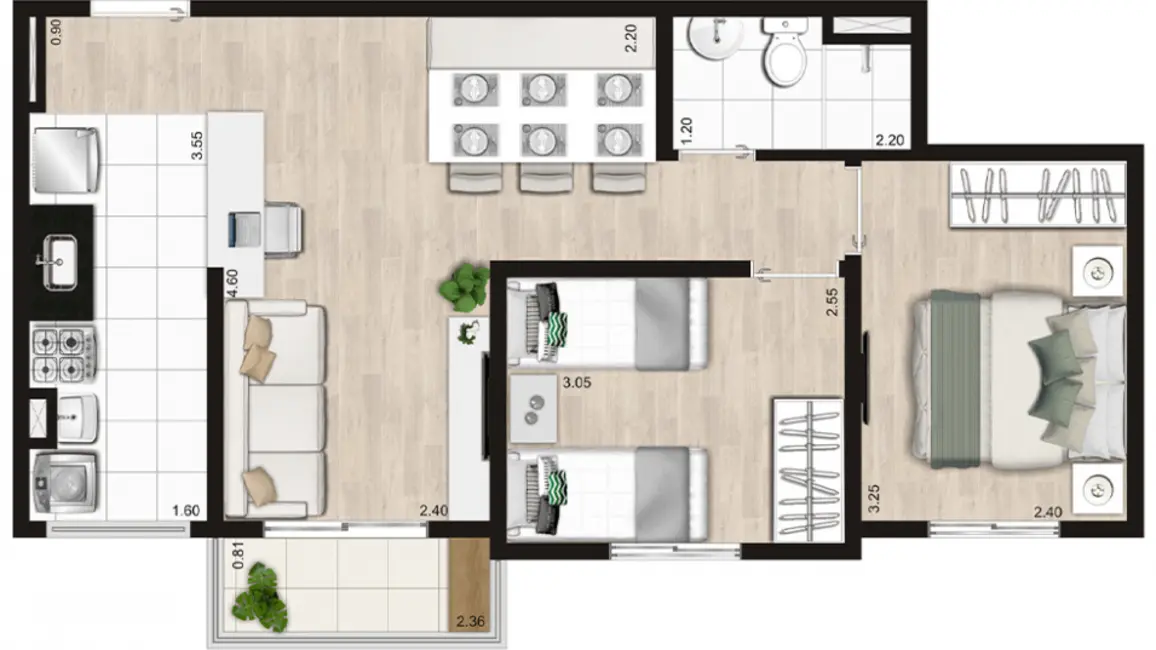 Apartamento com 2 quartos à venda, 48m2 em Sacomã, São Paulo - SP - imagem 7 Foto 7 de Apartamento com 2 quartos à venda, 48m2 em Sacomã, São Paulo - SP