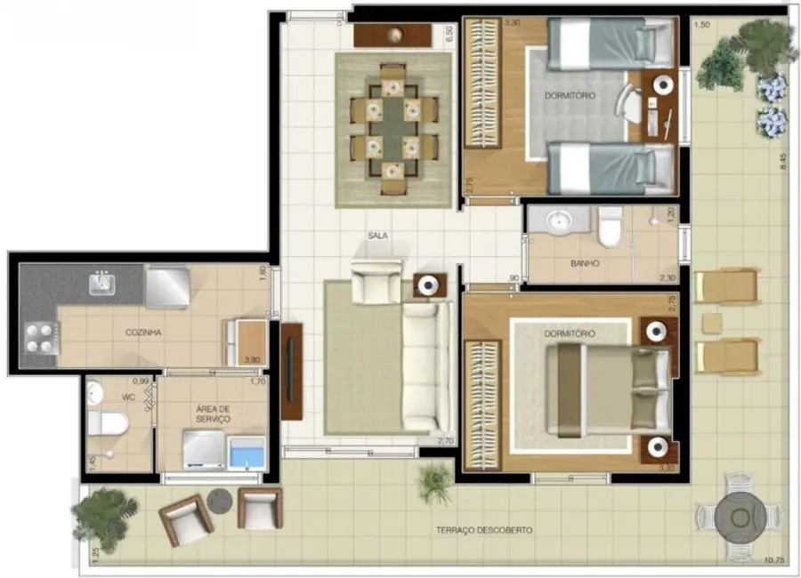 Foto 1 de Apartamento com 2 quartos à venda, 83m2 em José Menino, Santos - SP