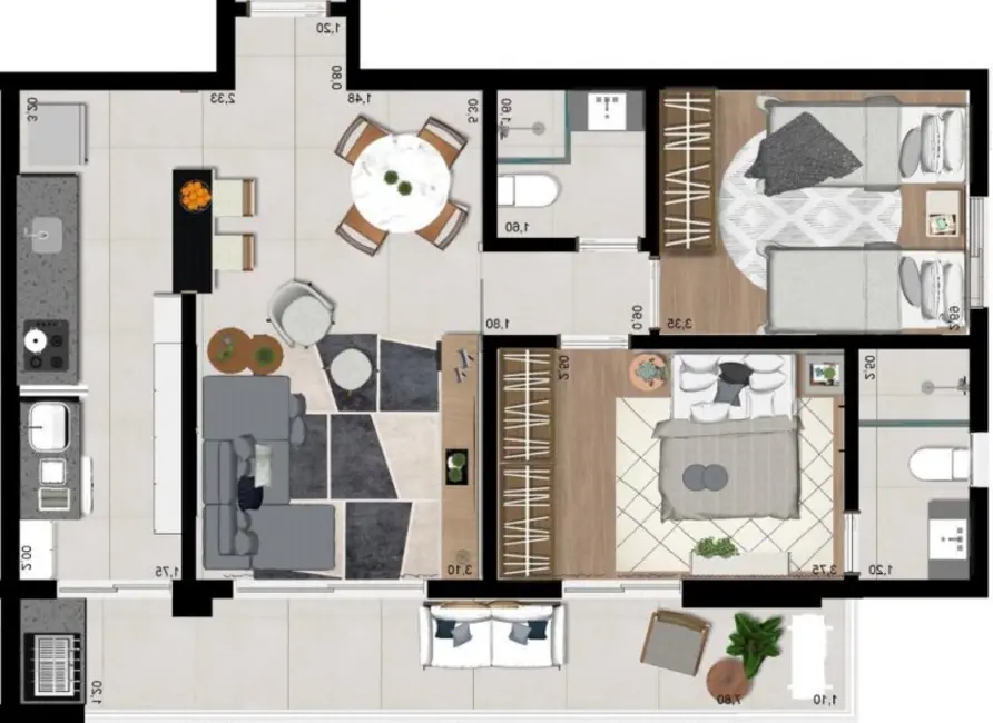 Foto 2 de Apartamento com 2 quartos à venda, 73m2 em Ponta da Praia, Santos - SP