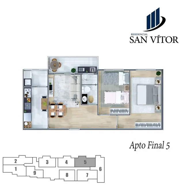 Foto 4 de Apartamento com 2 quartos à venda, 56m2 em Centro, Sao Vicente - SP