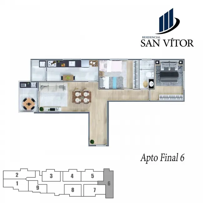 Foto 5 de Apartamento com 2 quartos à venda, 56m2 em Centro, Sao Vicente - SP