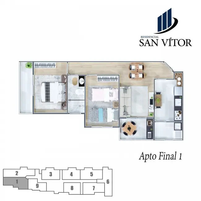 Foto 3 de Apartamento com 2 quartos à venda, 56m2 em Centro, Sao Vicente - SP