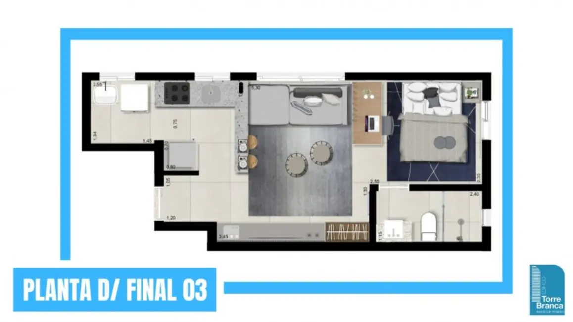 Apartamento com 1 quarto à venda, 34m2 em José Menino, Santos - SP - imagem 4 Foto 4 de Apartamento com 1 quarto à venda, 34m2 em José Menino, Santos - SP