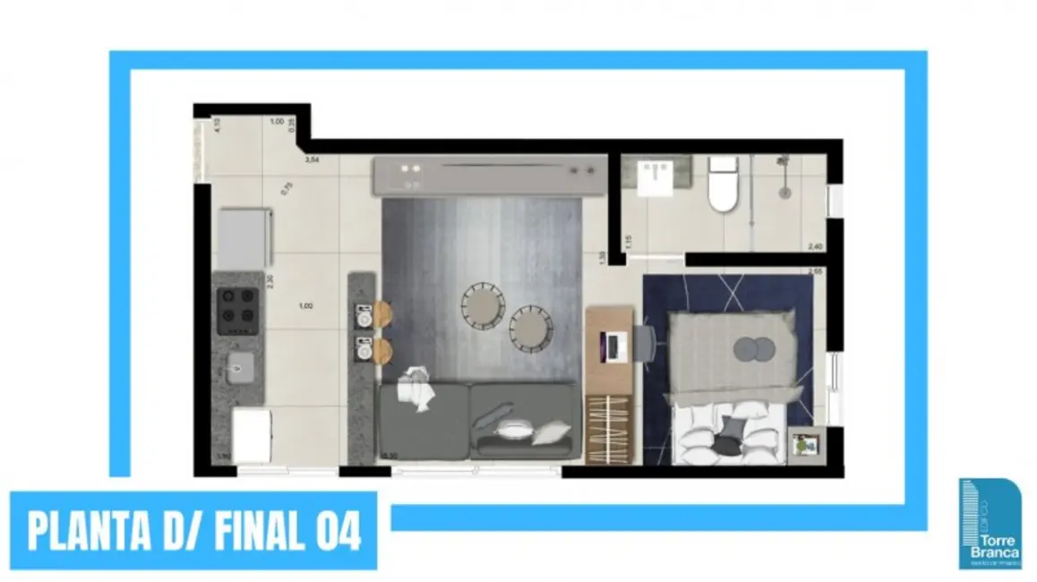 Foto 1 de Apartamento com 1 quarto à venda, 34m2 em José Menino, Santos - SP