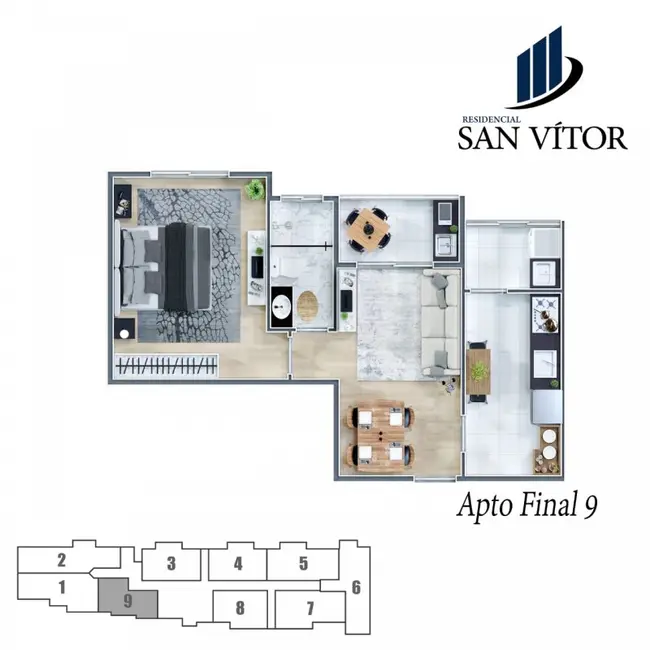 Foto 9 de Apartamento com 1 quarto à venda, 42m2 em Centro, Sao Vicente - SP