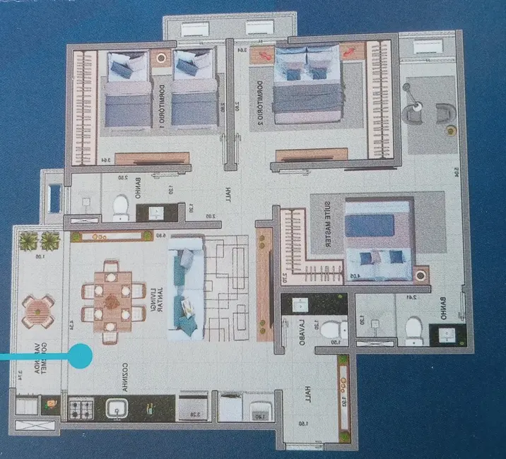 Foto 8 de Apartamento com 1 quarto à venda, 42m2 em Martim de Sá, Caraguatatuba - SP