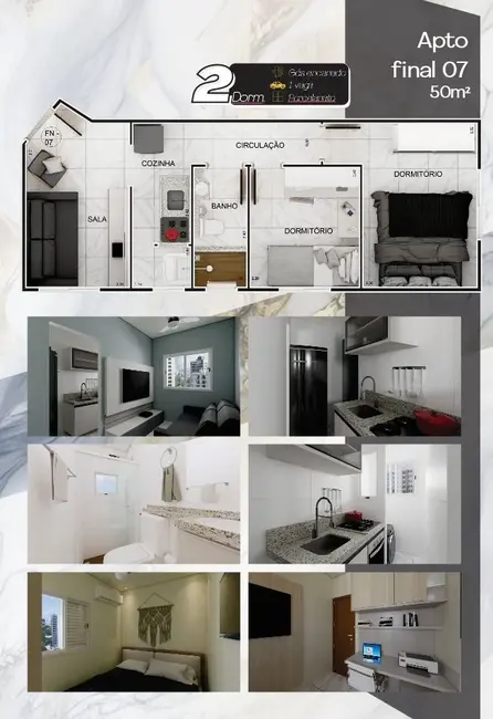 Foto 3 de Apartamento com 2 quartos à venda, 57m2 em Vila Santa Rosa, Cubatao - SP