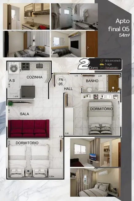 Foto 5 de Apartamento com 2 quartos à venda, 57m2 em Vila Santa Rosa, Cubatao - SP