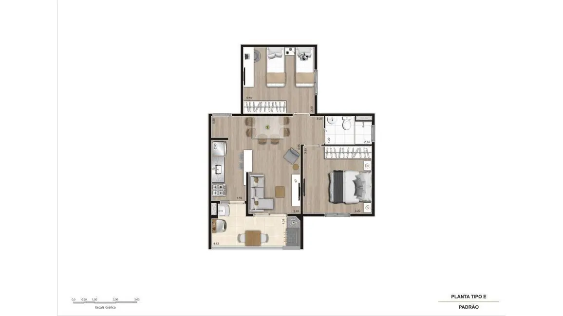 Foto 6 de Apartamento com 2 quartos à venda, 47m2 em Mongagua - SP