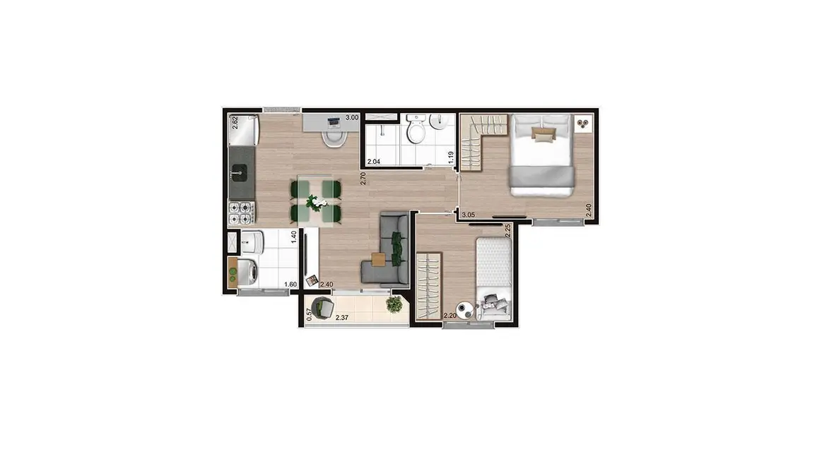 Apartamento com 2 quartos à venda, 37m2 em Campo Limpo, São Paulo - SP - imagem 7 Foto 7 de Apartamento com 2 quartos à venda, 37m2 em Campo Limpo, São Paulo - SP