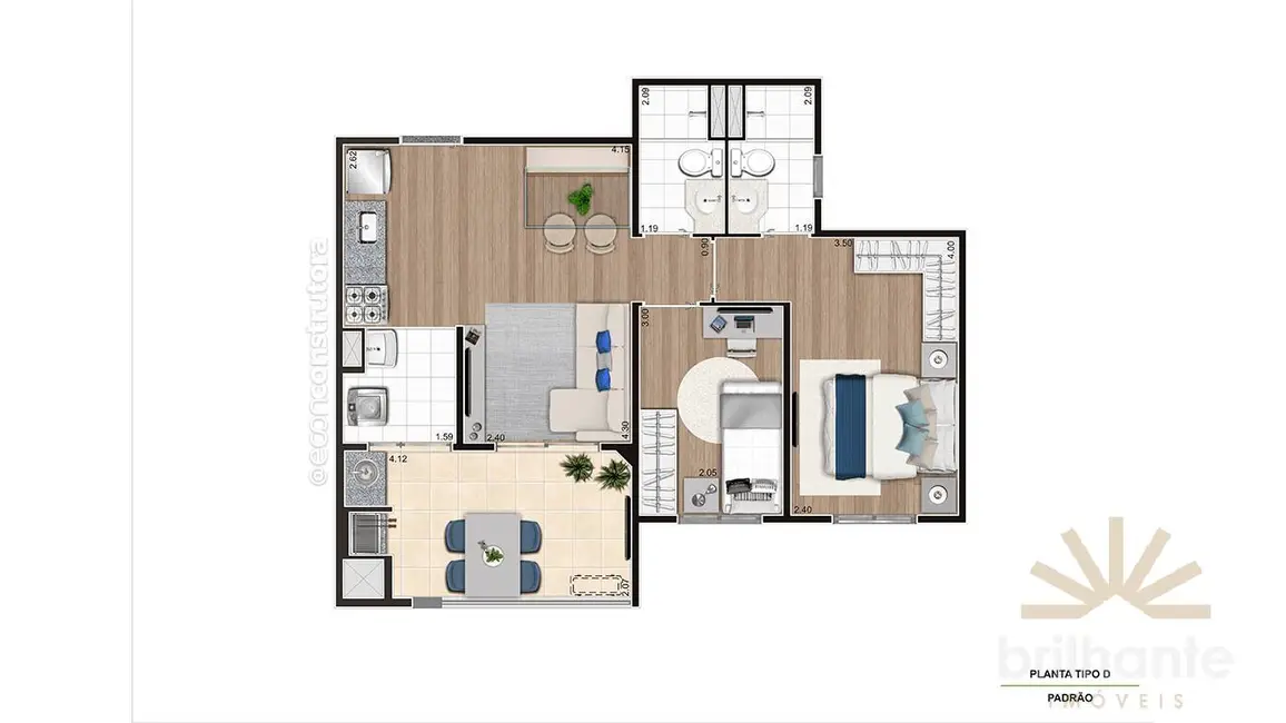 Foto 8 de Apartamento com 2 quartos à venda, 44m2 em Campestre, Santo Andre - SP