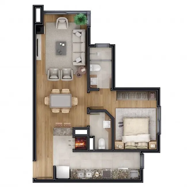 Foto 4 de Cobertura com 1 quarto à venda, 58m2 em Gramado - RS