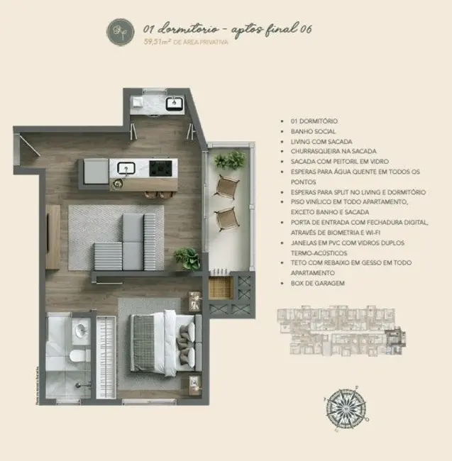 Foto 4 de Apartamento com 1 quarto à venda, 60m2 em Centro, Nova Petropolis - RS