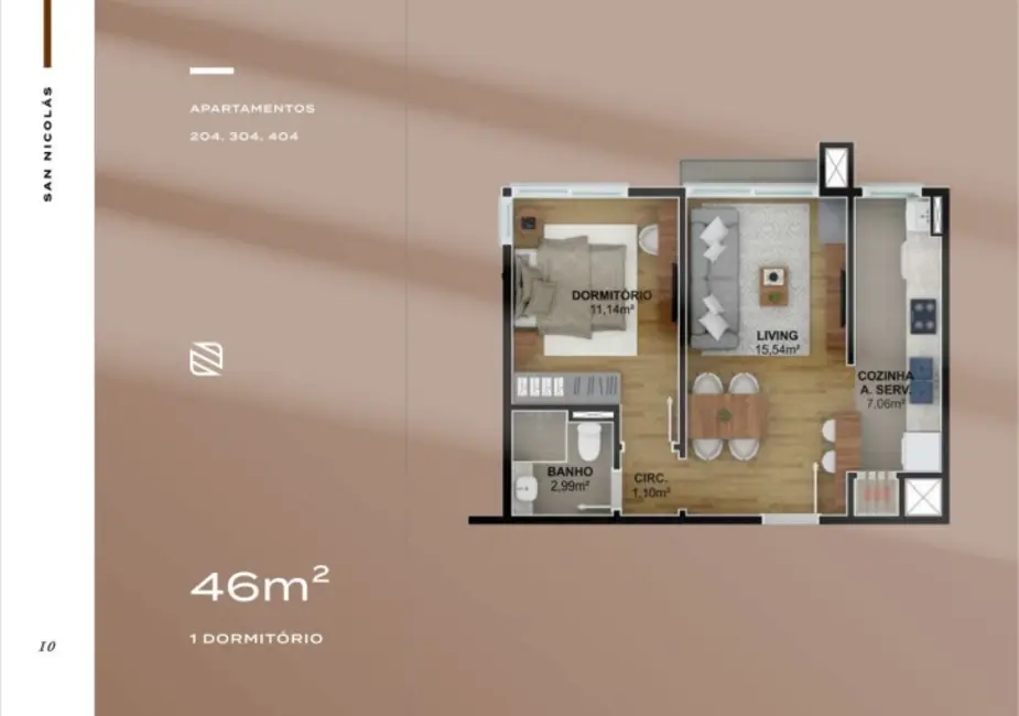 Foto 6 de Apartamento com 1 quarto à venda, 46m2 em Gramado - RS