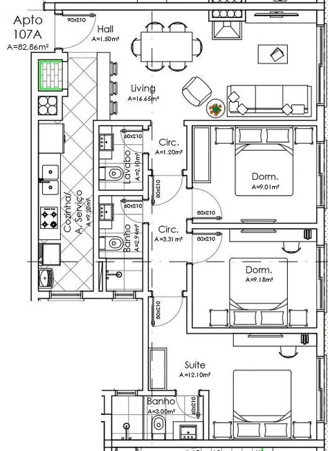 Apartamento com 3 quartos à venda, 83m2 em São José, Canela - RS - imagem 4 Foto 4 de Apartamento com 3 quartos à venda, 83m2 em São José, Canela - RS