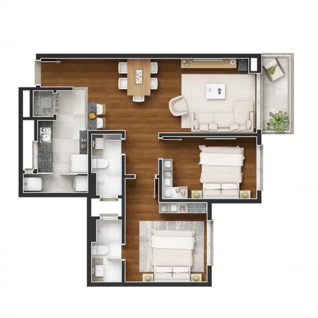 Apartamento com 2 quartos à venda, 73m2 em Centro, Canela - RS - imagem 4 Foto 4 de Apartamento com 2 quartos à venda, 73m2 em Centro, Canela - RS
