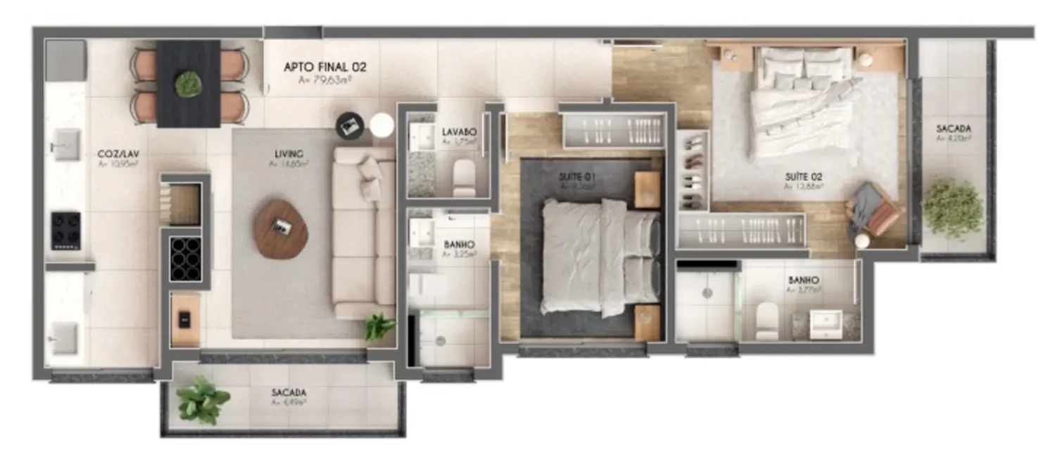 Apartamento com 2 quartos à venda, 80m2 em Centro, Canela - RS - imagem 4 Foto 4 de Apartamento com 2 quartos à venda, 80m2 em Centro, Canela - RS