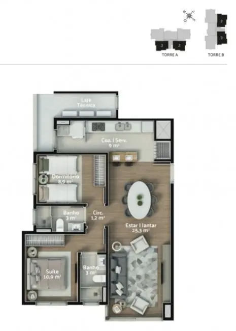 Apartamento com 2 quartos à venda, 99m2 em Centro, Gramado - RS - imagem 5 Foto 5 de Apartamento com 2 quartos à venda, 99m2 em Centro, Gramado - RS